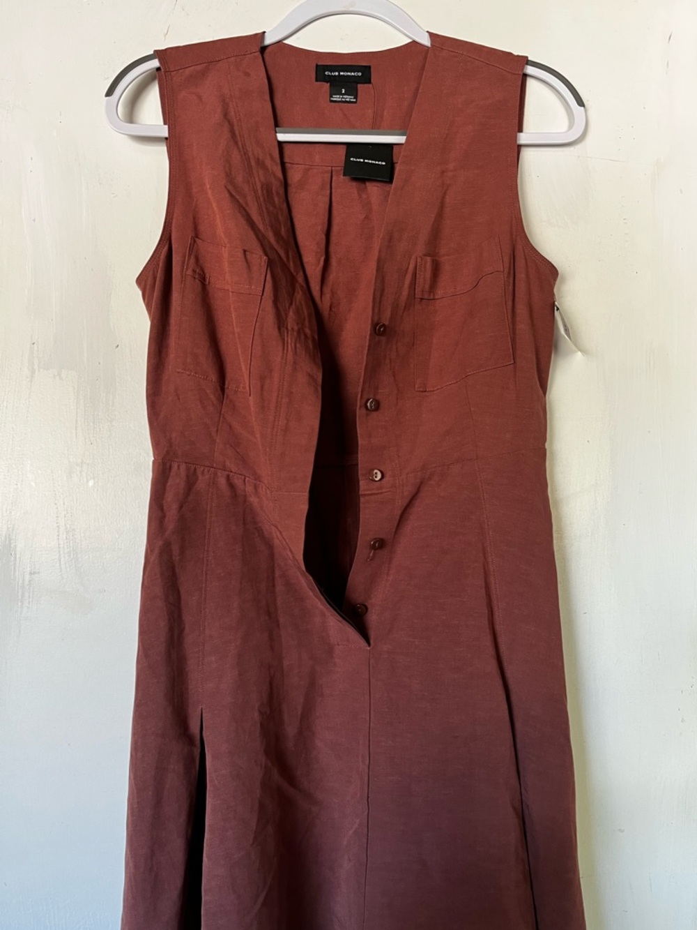 Old money preppy New England Club Monaco Button-Front  Dress xs size 2